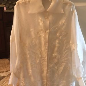 White silk blouse, made in France.